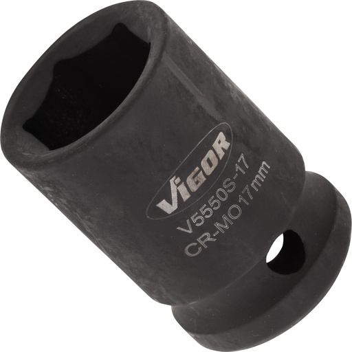 [V5550S-17] Trieciena muciņa 1/2 collas, 17 mm, īsā (V5550S-17, VIGOR)