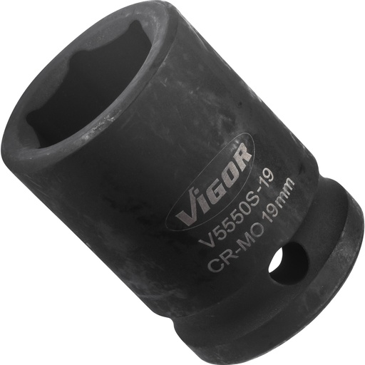 [V5550S-19] Smūginė galvutė 1/2 col., 19 mm, trumpa (V5550S-19, VIGOR)