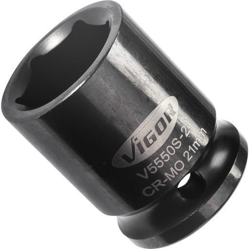 [V5550S-21] Impact socket 1/2 in., 21 mm, short (V5550S-21, VIGOR)