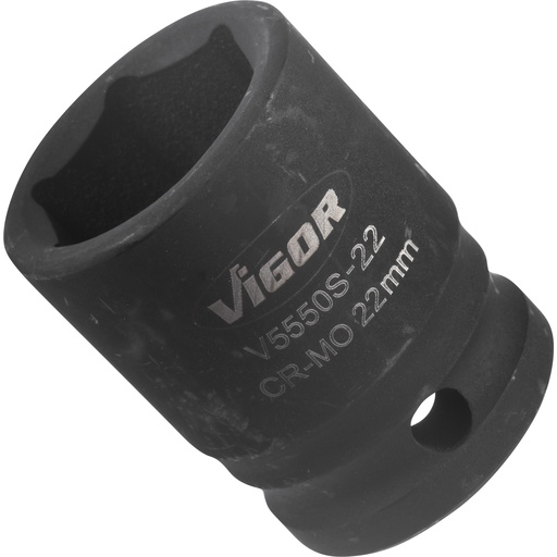 [V5550S-22] Trieciena muciņa 1/2 collas, 22 mm, īsā (V5550S-22, VIGOR)