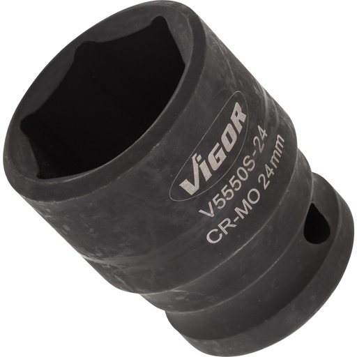 [V5550S-24] Trieciena muciņa 1/2 collas, 24 mm, īsā (V5550S-24, VIGOR)