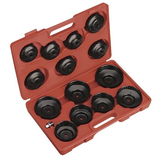 [AT1104] ⬡ Oil filter cap wrench set 15pcs. (AT1104, ELLIENT TOOLS)