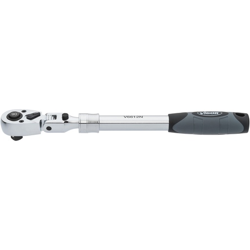 [V6612N] Telescopic reversible ratchet with hinge joint V6612N, VIGOR