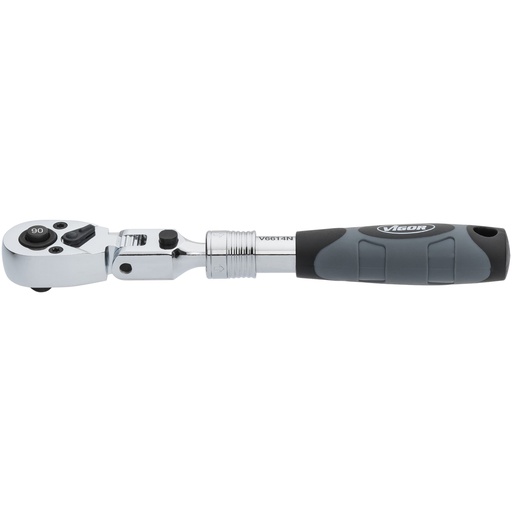 [V6614N] Telescopic reversible ratchet with hinge joint V6614N, VIGOR