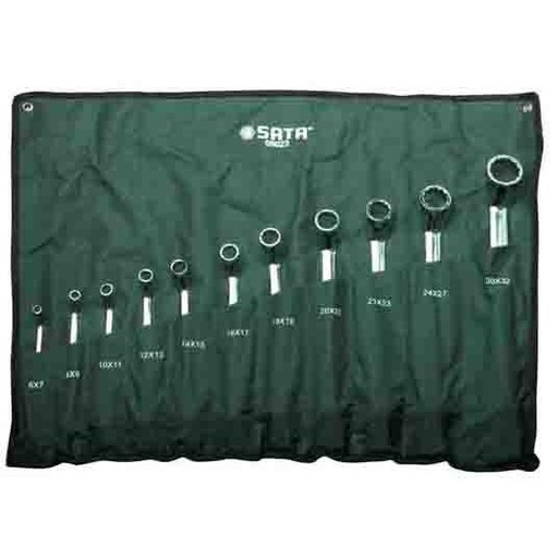 [S08023] ⬡ Deep ofset double box end wrench set 11pcs. (6-32) (S08023, SATA)