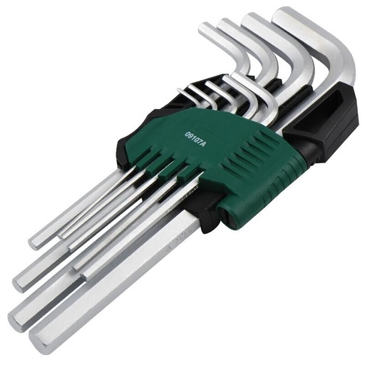 [S09107A] ⬡ L-type hex key long set 9pcs. (1.5-10) (S09107A, SATA)