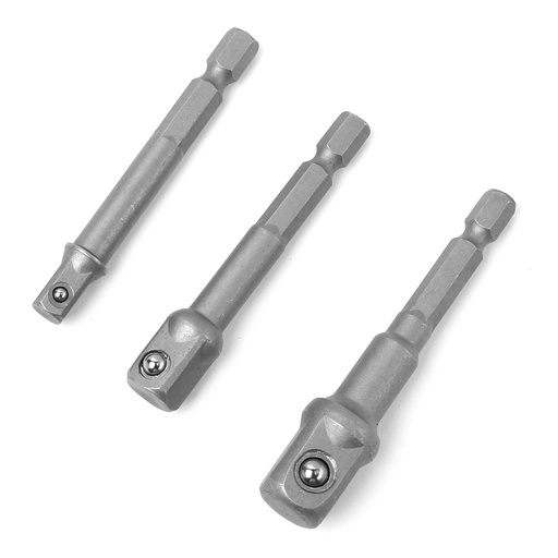 [WT04460] ⬡ 1/4" + 3/8" + 1/2" Dr. Drill socket adapter set 3pcs. (WT04460)