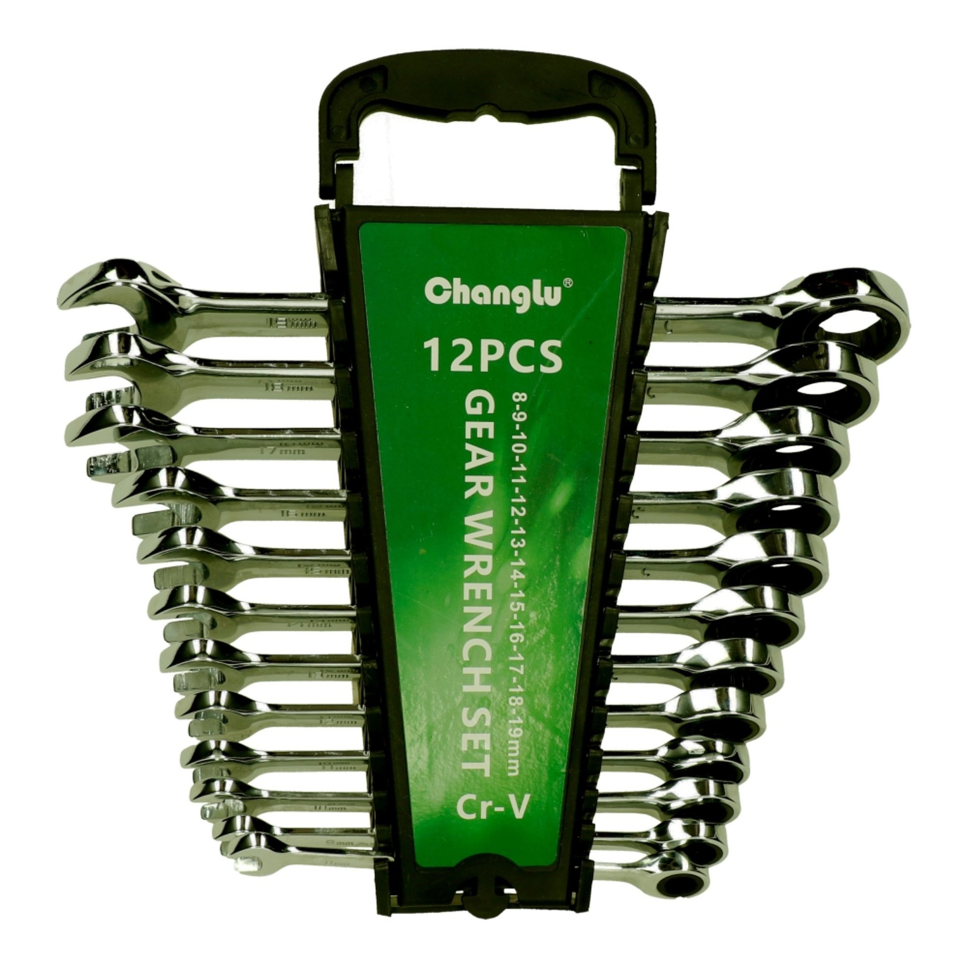 ⬡ Kombinuotų raktų su terkšle rinkinys 12vnt. (8-19) (CL403912, CHANGLU TOOLS)