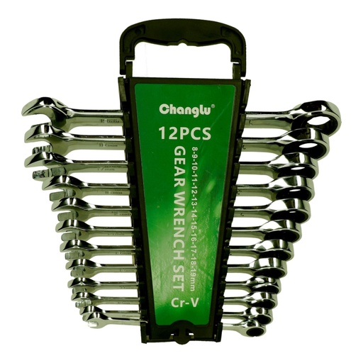 [CL403912] ⬡ Combination gear wrenches set 12pcs. (8-19) (CL403912, CHANGLU TOOLS)