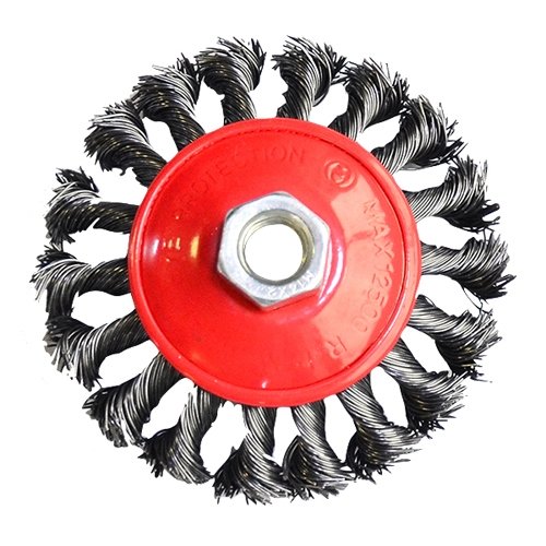 [YL150100] ⬡ Twisted knot bevel wheel brush Ø 100mm (YL150100)