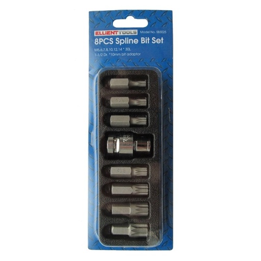 [SB3025] ⬡ Screwdriver bit set 8pcs. SPLINE (SB3025, ELLIENT TOOLS)