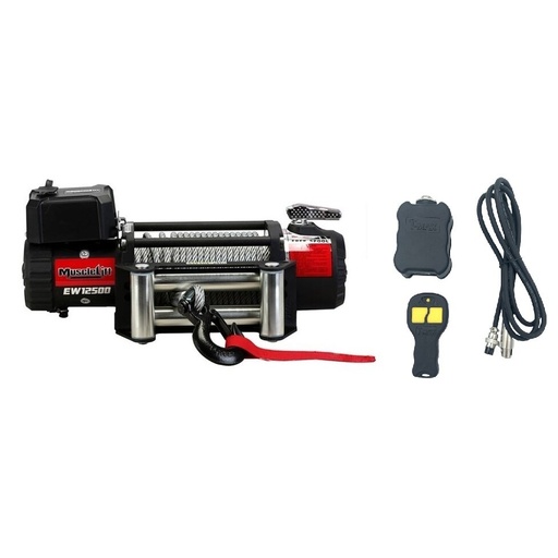 [EW1250024MLR] ⬡ Electric winch (Muscle Lift) 24V 12500Lbs/5665kg with radio remote control (EW1250024MLR, T-MAX)