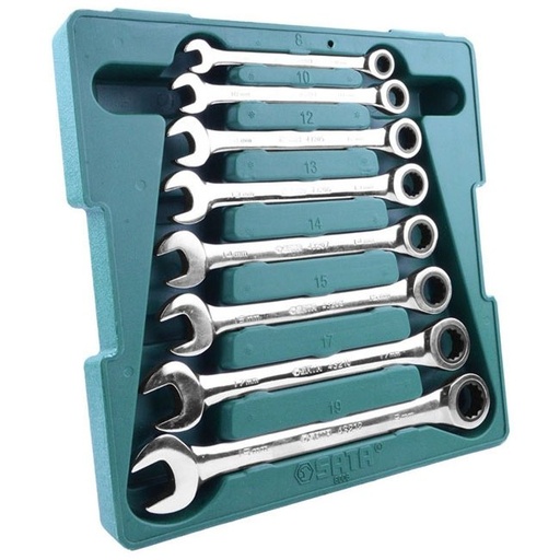 [S08008] ⬡ Combination gear wrenches set 8pcs (8-19mm) (S08008, SATA)