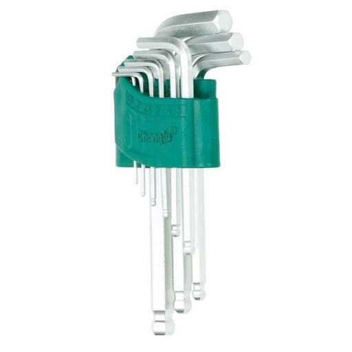 [CL401901] ⬡ L-type hex key short, ball point set 9pcs. (CL401901, CHANGLU TOOLS)