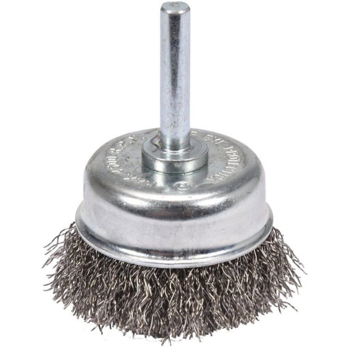 ⬡ Rifliuotos vielos puodelinis šepetys su kotu 50 mm INOX (YT47497, YATO)
