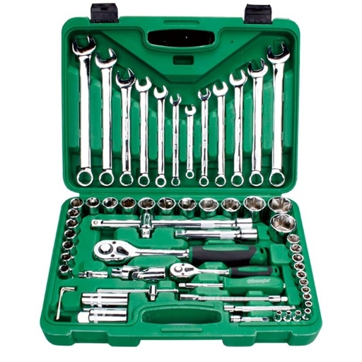 [CL103961] ⬡ 1/4" + 1/2" galvučių ir raktų rinkinys 61 vnt. (CL103961, CHANGLU TOOLS)