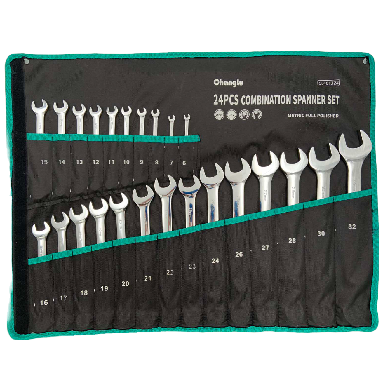 ⬡ Kombinuotų raktų rinkinys 24 vnt. (6-32 mm) (CL401324, CHANGLU TOOLS)