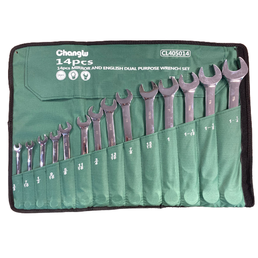 [CL405014] ⬡ Kombinuotų raktų rinkinys 14 vnt. (S.A.E.) (CL405014, CHANGLU TOOLS)