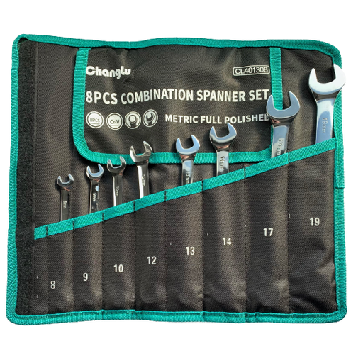 [CL401308] ⬡ Combination wrench set 8pcs (8-19mm) (CL401308, CHANGLU TOOLS)