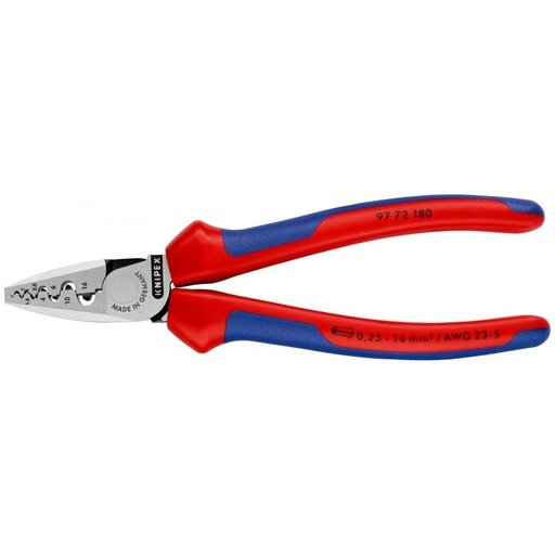 [9772180] ⬡ Crimping pliers for wire ferrules 180mm (9772180, KNIPEX)