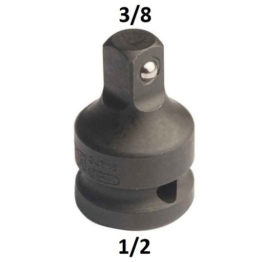 [S34716] ⬡ Smūginis adapteris 1/2" 1/2"(F) - 3/8"(M) (S34716, SATA)