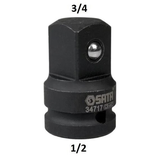 [S34717] ⬡ 1/2" Dr. Impact adapter 1/2"(F) - 3/4"(M) (S34717, SATA)