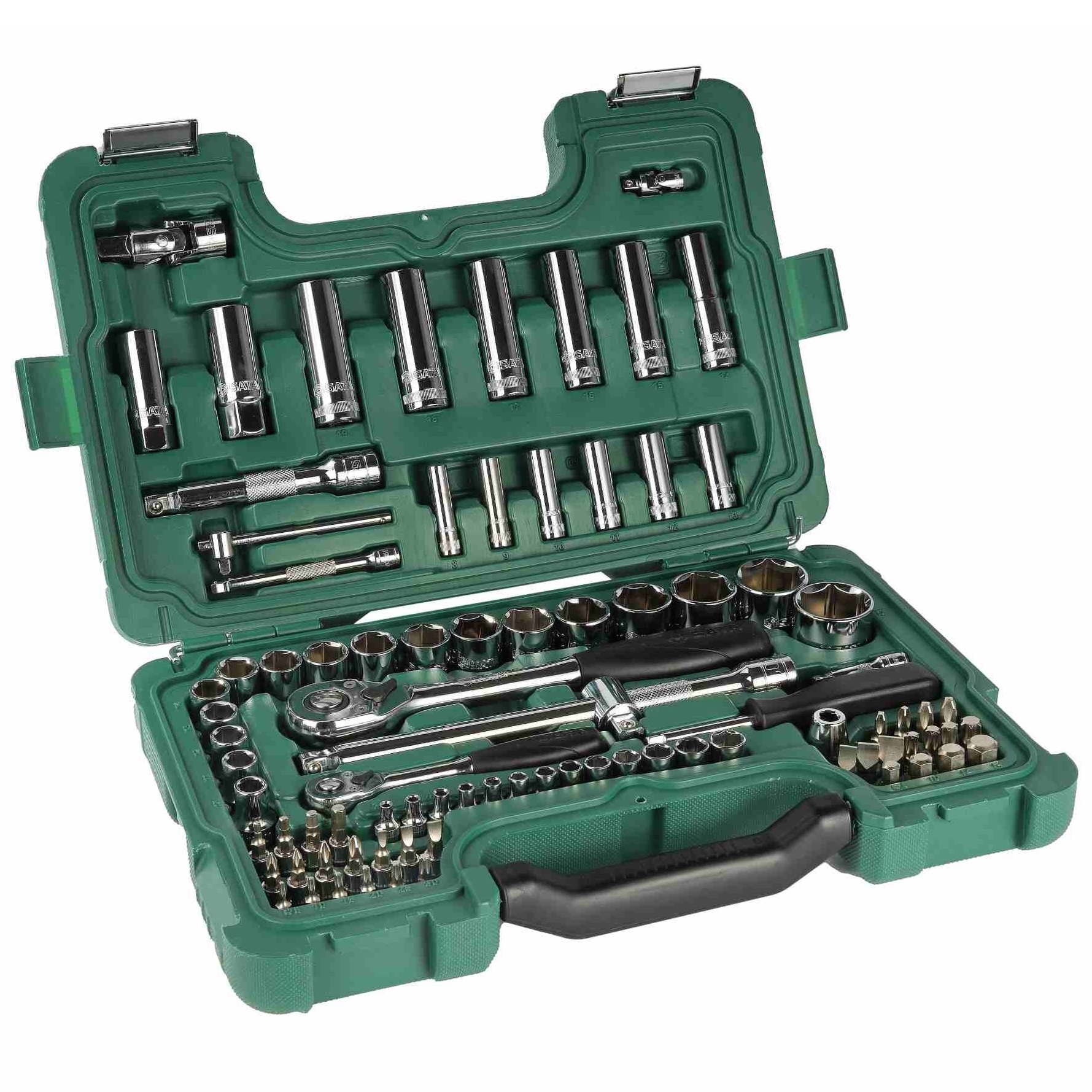 ⬡ 1/4" + 1/2" Galvučių rinkinys (88 vnt.) (ST09013SJ, SATA)