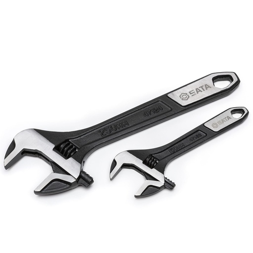 [ST47130] ⬡ Extra-wide jaw adjustable wrench set (2 pcs.) (ST47130, SATA)