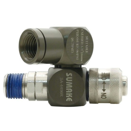 [CA401] ⬡ Universal connector 1/4" (ext & int thread) swivel 360° with regulator (CA401, SUMAKE)