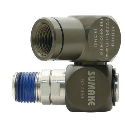 [CA403] ⬡ Universal connector 1/4" (ext & int thread) swivel 360° (CA403, SUMAKE)