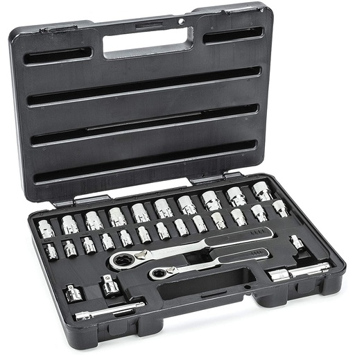 [ST09132SJ] ⬡ 3/8" + 1/4" Dr. Ratchet pass-thru socket set 30pcs (ST09132SJ, SATA)