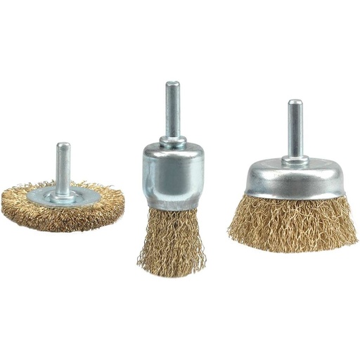 [06989] ⬡ Wire brush with shank set 3pcs (06989)