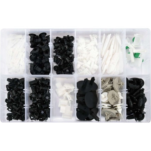 [YT06663] ⬡ Plastic Push-Type Clip Assortment (255pcs) VW (YT06663, YATO)