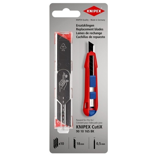 [9010165E02] ⬡ Spare blades 18mm (10pcs) for 9010165BK KNIPEX (9010165E02, KNIPEX)