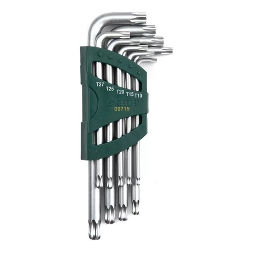 [ST09715] ⬡ Šešiabriaunių TORX raktų su rutuliniu antgaliu rinkinys 9 vnt. (T10-T50) (ST09715, SATA)