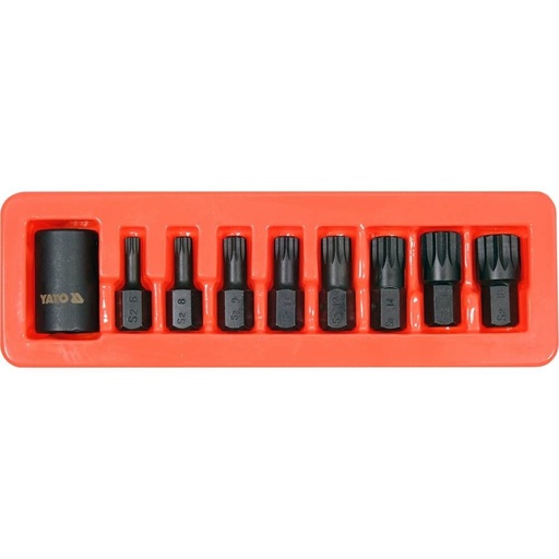 [YT10663] ⬡ 1/2" Dr. Bit socket impact set (SPLINE) 9pcs (YT10663, YATO)