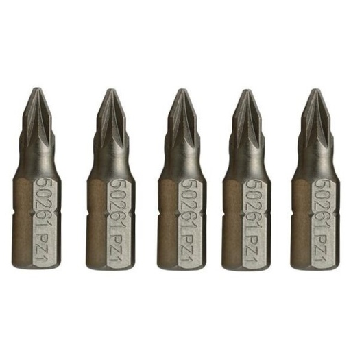 [SC59263] ⬡ 1/4" (6.3mm) Dr PZ bit, 5pcs. PZ #3 x 25mm (SC59263, SATA)
