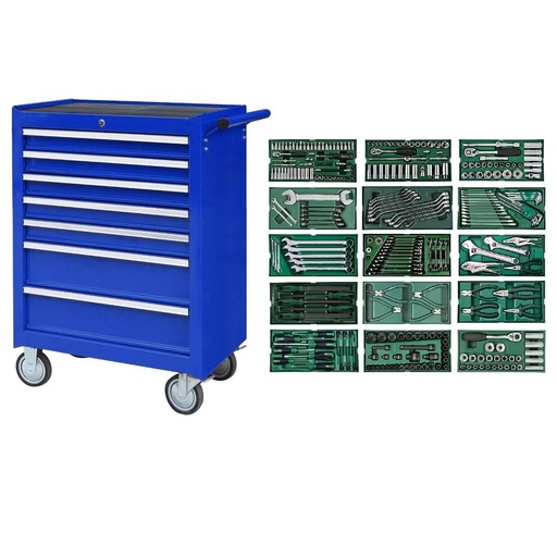 [NTBR4007XIS15] ⬡ Roller cabinet with tool set trays, 300pcs. (NTBR4007XIS15, TONGRUN)
