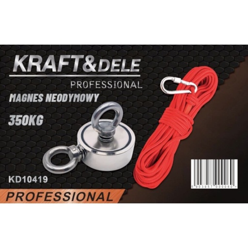 [KD10419] ⬡ Neodymium magnet handle with rope, 350kg (KD10419)