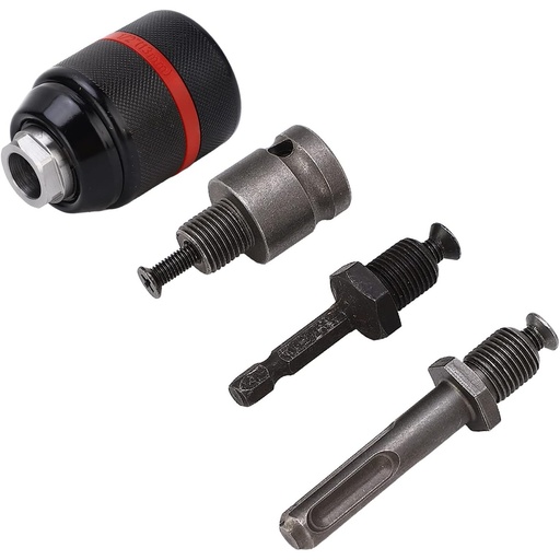 [MHRDGT01] ⬡ Gręžtuvo griebtuvas 1/2'' Ø2-13 mm su adapteriais 4 vnt. (MHRDGT01)