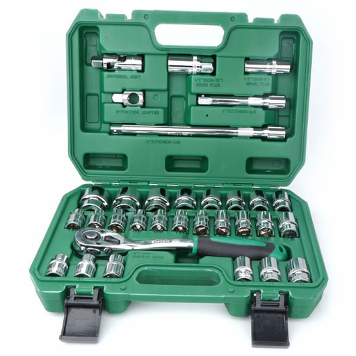 [CL106732] ⬡ Galvučių rinkinys 1/2" 32 vnt. 6-briaunis+12-briaunis (CL106732, CHANGLU TOOLS)