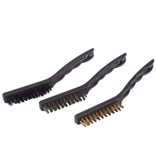 [KRKSBR39] ⬡ Wire brush with plastic handle set 3pcs 230mm (KRKSBR39)