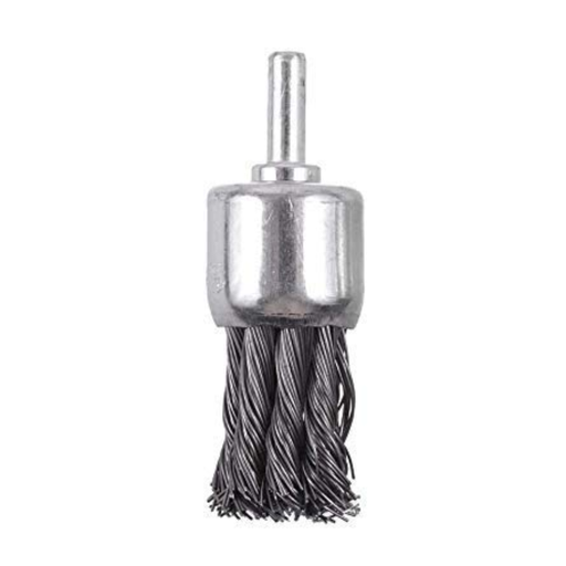 [YL240025S] ⬡ End brush, twisted knot with shaft 25mm stainless steel (YL240025S)