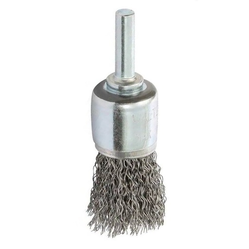 [YL320025S] ⬡ Šepetys INOX teptuko tipo, garbanotas 25mm su koteliu (YL320025S)