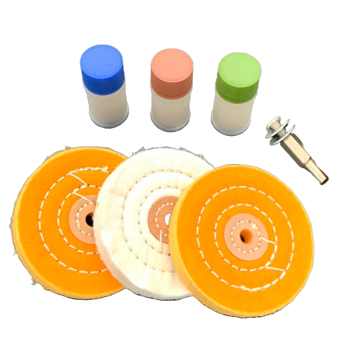 ⬡ Poliravimo rinkinys su pasta kietiems metalams (7 vnt.) (KRKPS04)