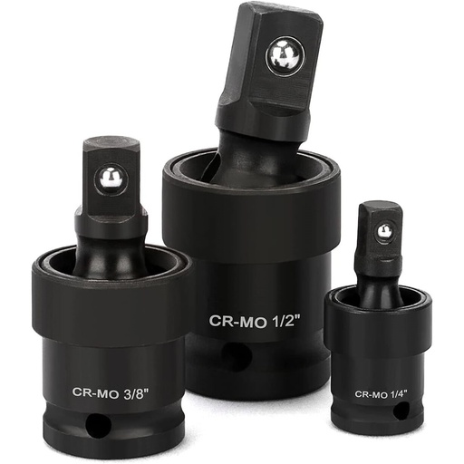 [KRKJS01] ⬡ 1/4" + 3/8" + 1/2" Dr. Impact universal joint set 3pcs. (KRKJS01)