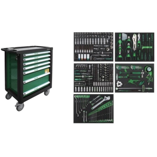 [CL106410] ⬡ Įrankių spintelė 7-ių stalčių su įrankiais 5 komp. 330vnt (CL106410, CHANGLU TOOLS)