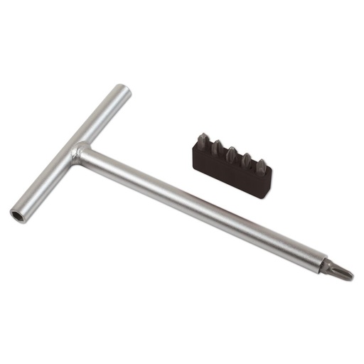 [GB9000] ⬡ T-type handle + JIS 1/4'' bit set 6pcs (GB9000, ELLIENT TOOLS)