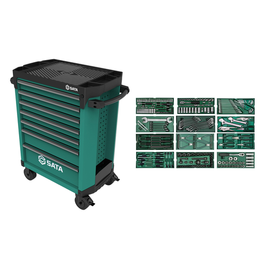 [ST09918] ⬡ Roller cabinet with tool set trays, 246pcs. (ST09918, SATA)