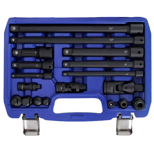 [MHR10834] ⬡ 1/4" + 3/8" + 1/2" Dr. Impact extension set 18pcs (MHR10834)